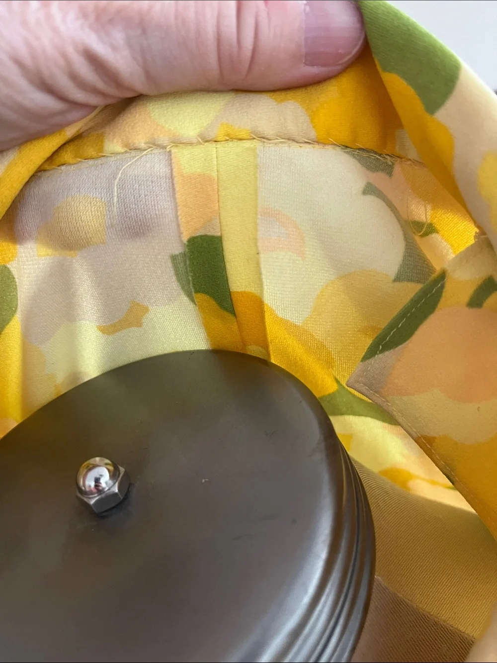 Vintage Handcrafted Yellow Floral Button-Front Women's Maxi Dress - Picture 5 of 5